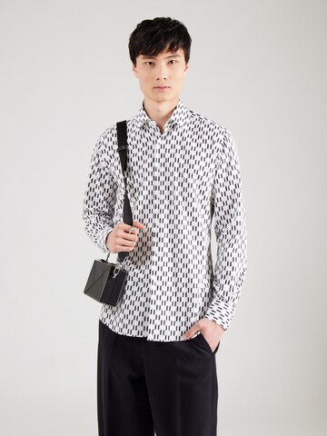 Karl Lagerfeld - Ajuste estrecho Camisa en blanco: frente