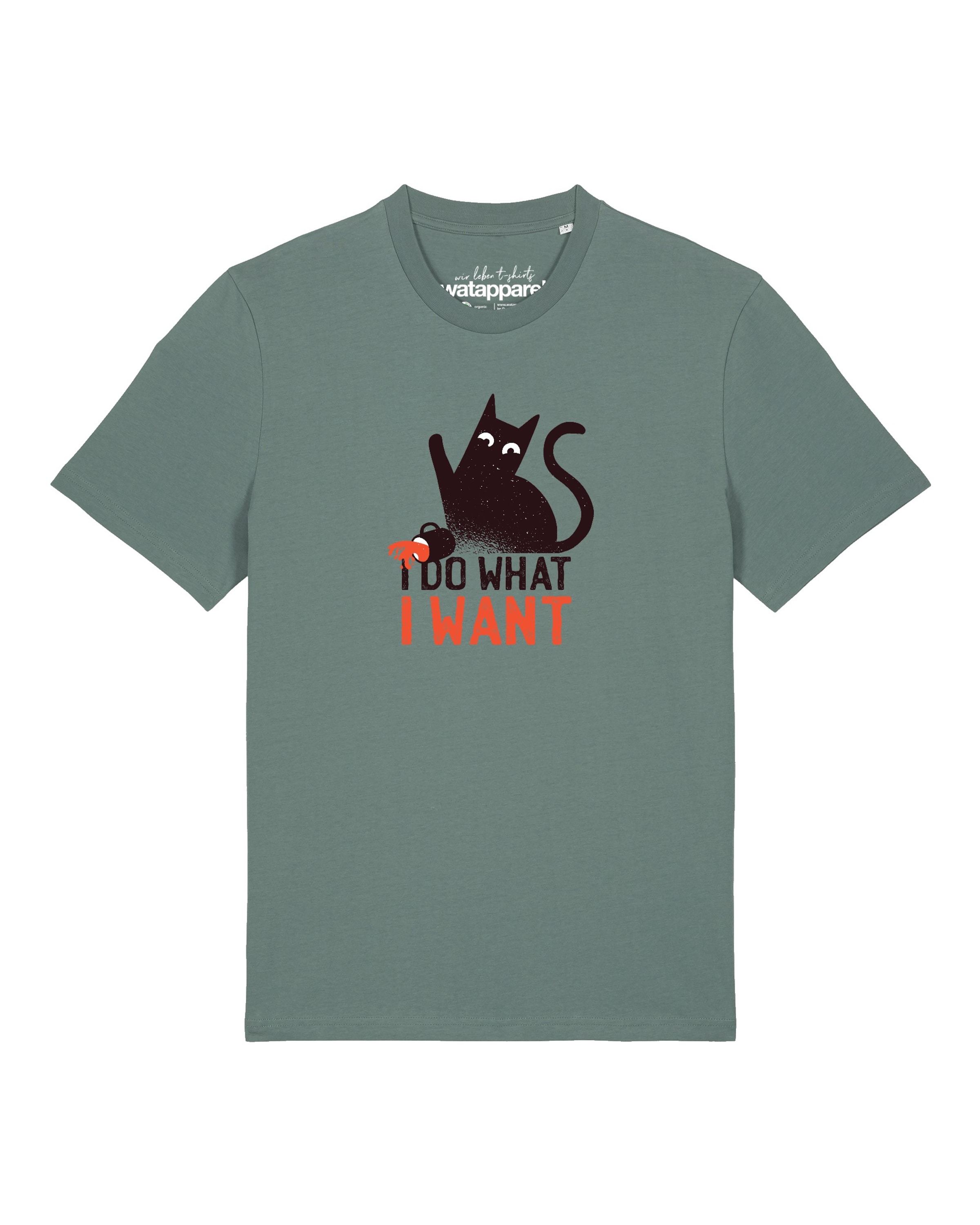 Watapparel Shirt ' Cat ' in Groen: voorkant