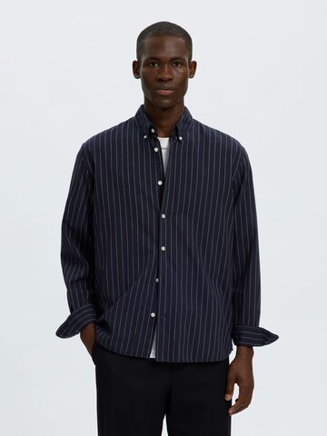 SELECTED Hemd 'SLMCole' in Blau: Vorderseite