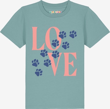 watabout.kids Shirt 'Pfotenliebe' in Blue: front