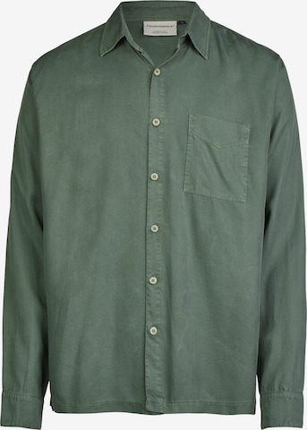 Cleptomanicx Button Up Shirt 'Easy' in Green: front