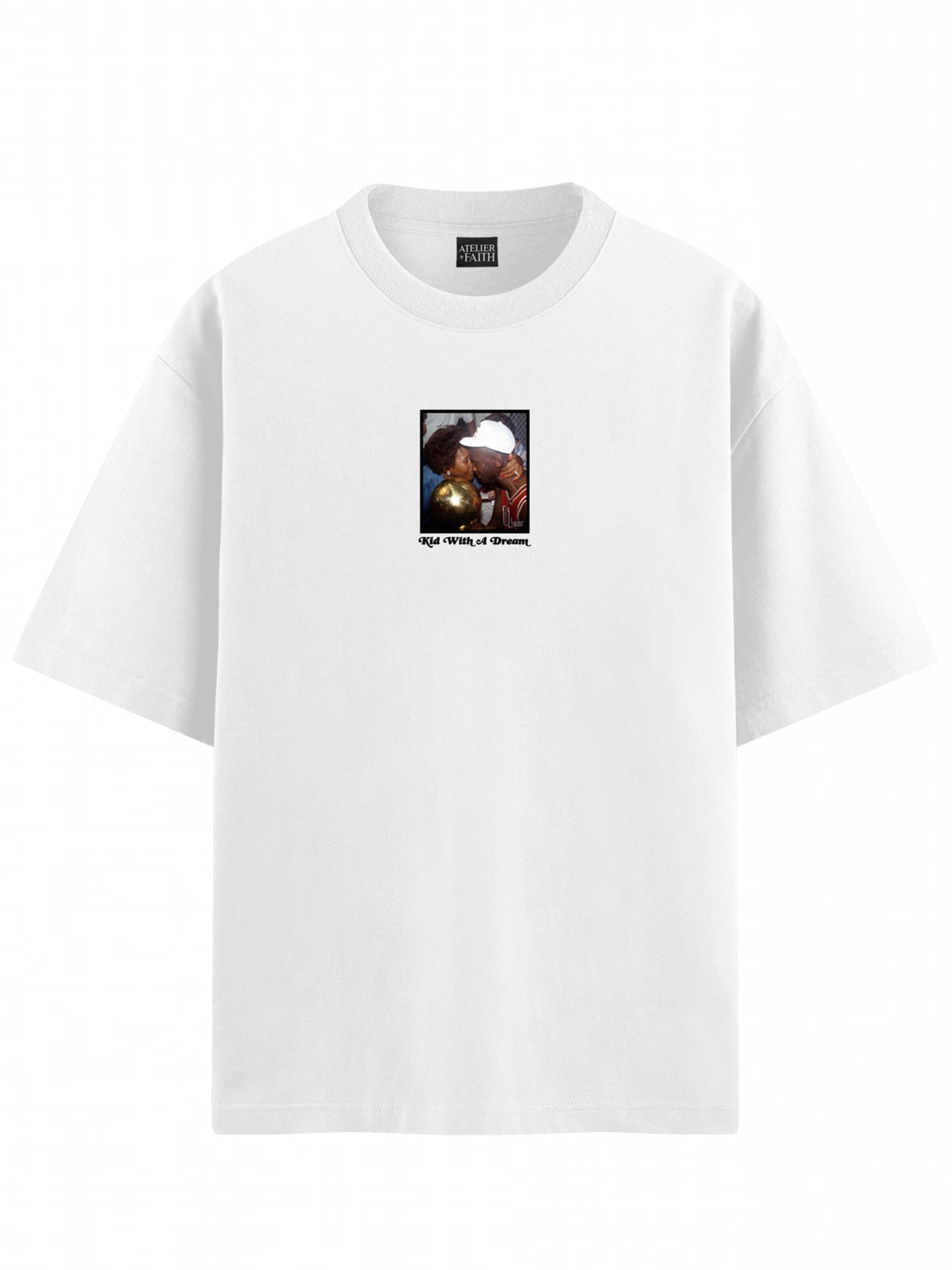 ATELIER OF FAITH Shirt 'MJ - KID WITH A DREAM' in Wit: voorkant