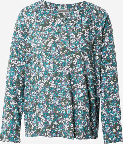 Fransa Bluzka 'KISA' w kolorze turkusowy / ciemnozielony / jasnofioletowy / białym, Podgląd produktu