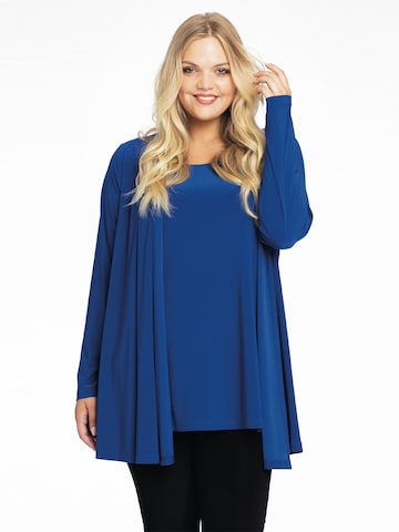 Yoek Knit Cardigan in Blue: front