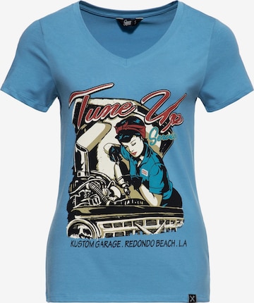 Queen Kerosin Shirt 'Tune Up' in Blue: front