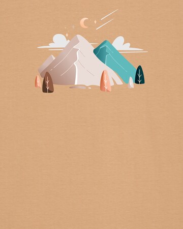 Watapparel T-Shirt 'Night & Clouds' in Beige