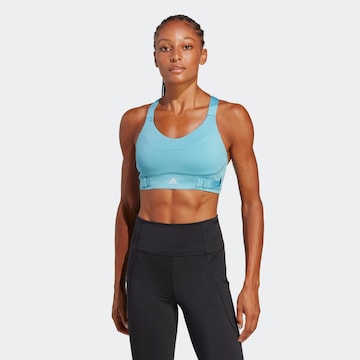 ADIDAS SPORTSWEAR Bustier Sport bh 'Fastimpact Luxe Run High-Support' in Blauw: voorkant