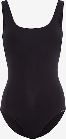 Skiny Body ' Cotton Bodies ' in Schwarz: Vorderseite