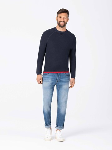 TIMEZONE Sweater 'Spiral Knit Crewneck' in Blue: front