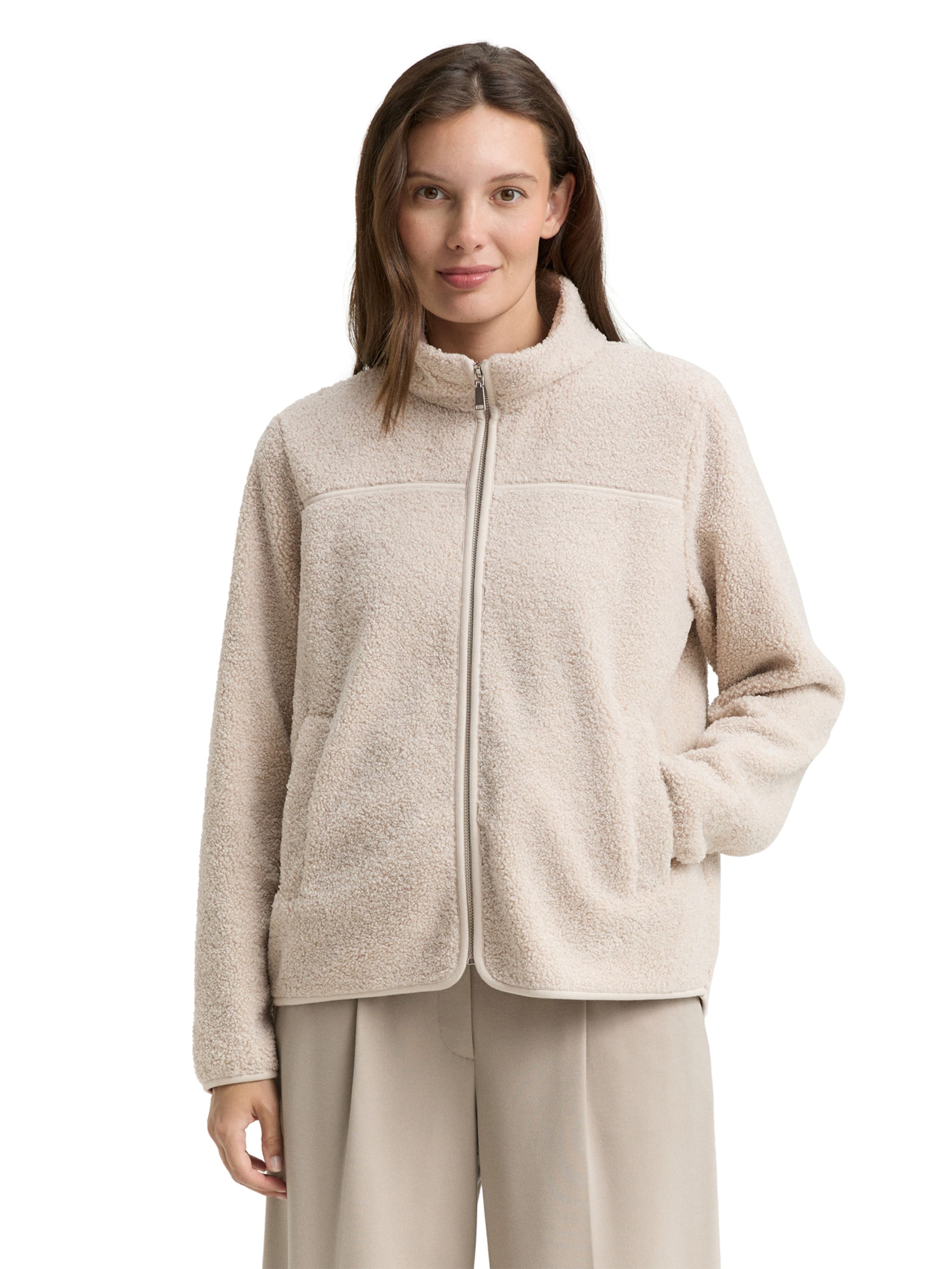 TOM TAILOR Sweat jacket in Grey: front