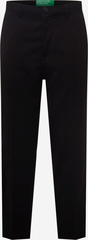 UNITED COLORS OF BENETTON Slim fit Pleated Pants in Black: front