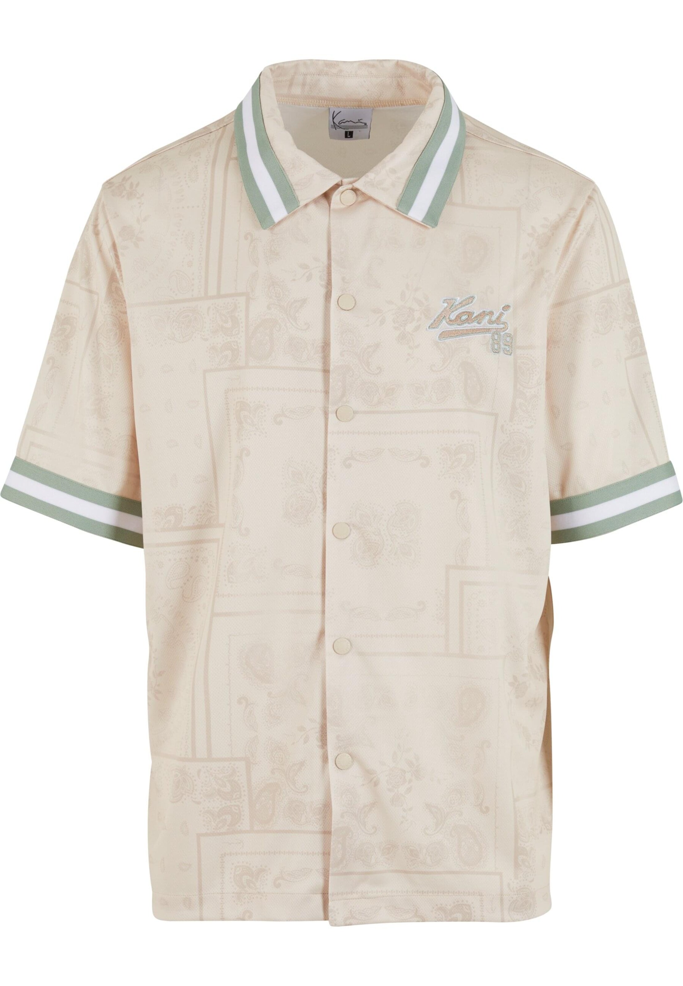 Karl Kani Regular fit Overhemd 'Varsity Paisley' in Beige: voorkant