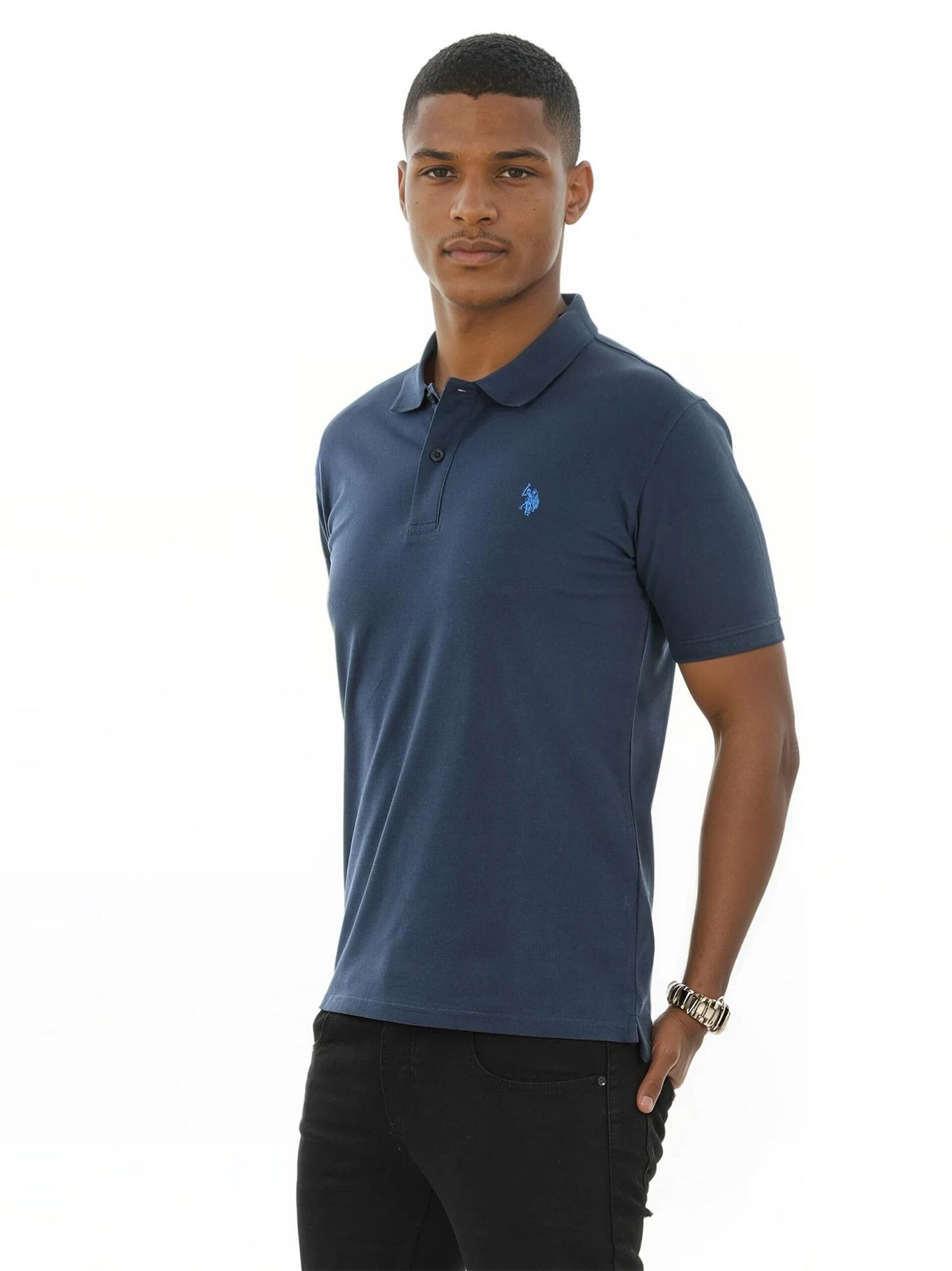T-Shirt U.S. POLO ASSN. en bleu : devant
