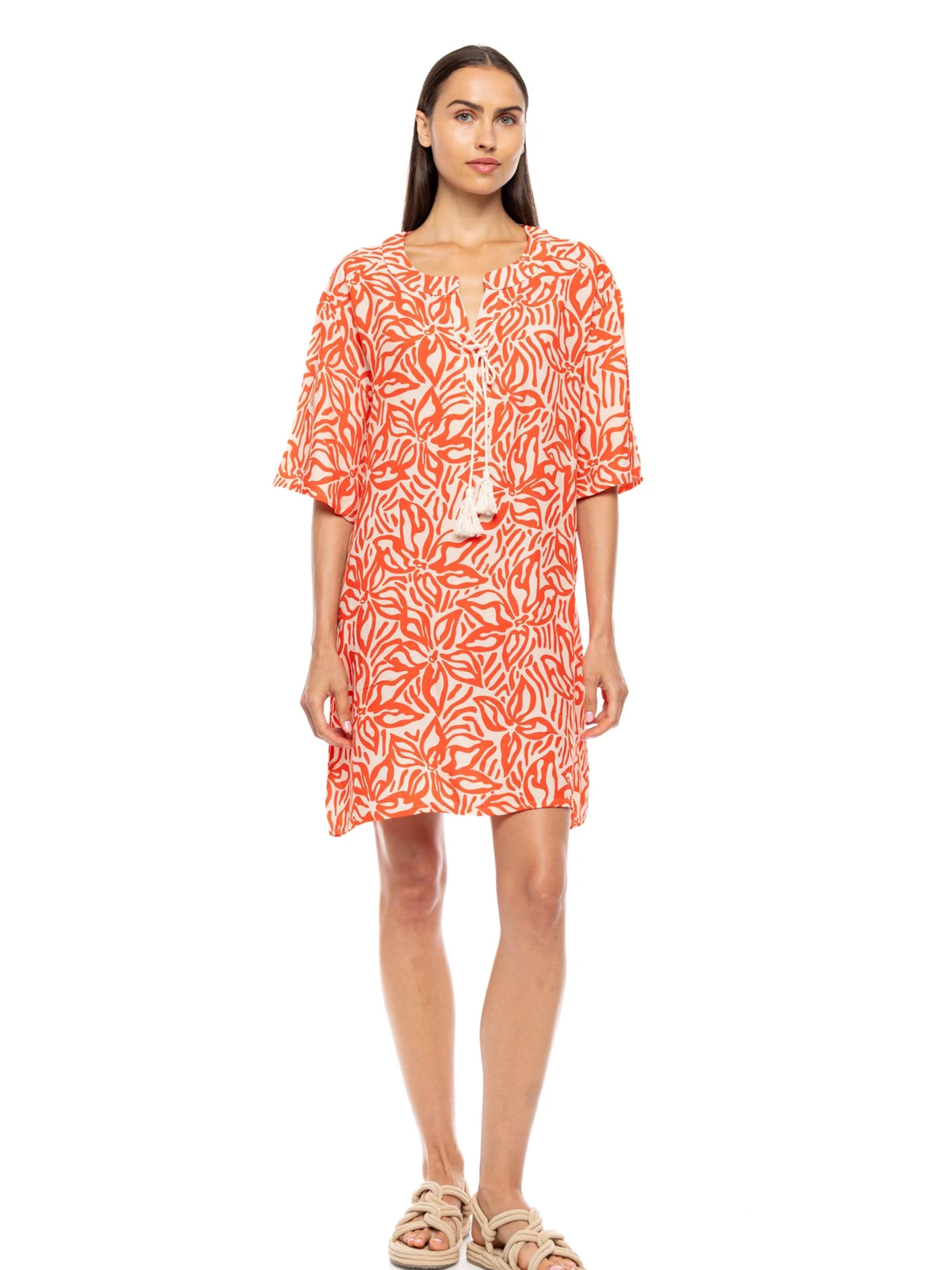 Abito estivo 'BEACHWEAR CORAL FLOWER' di Pink Label in arancione: frontale