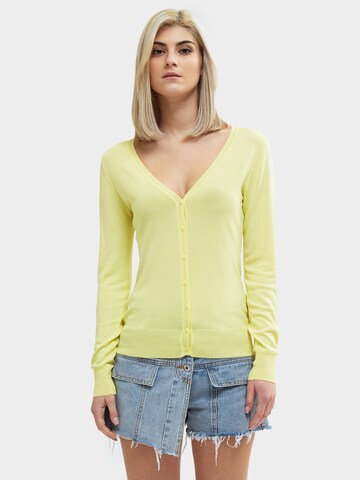 Influencer Knit Cardigan in Yellow: front