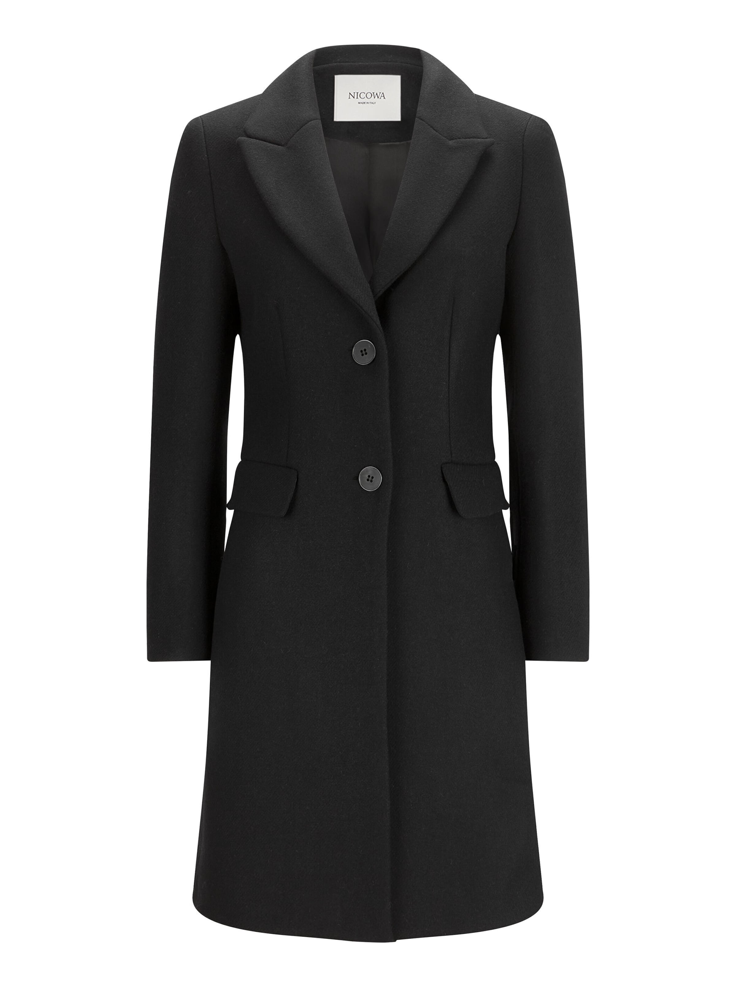 Nicowa Between-seasons coat 'CAPPOWA' in Black: front
