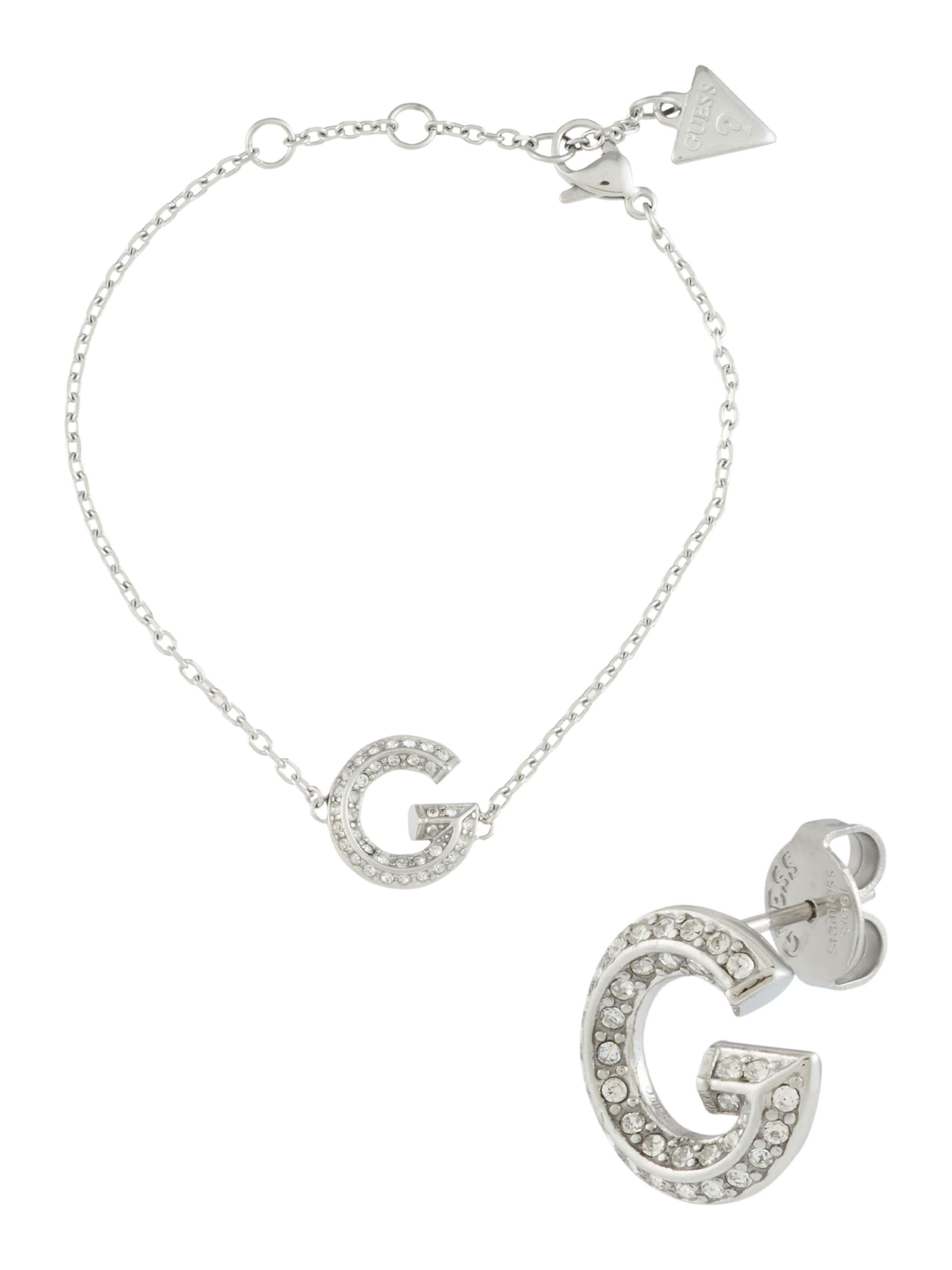 GUESS Jewelry Set in Silver: front