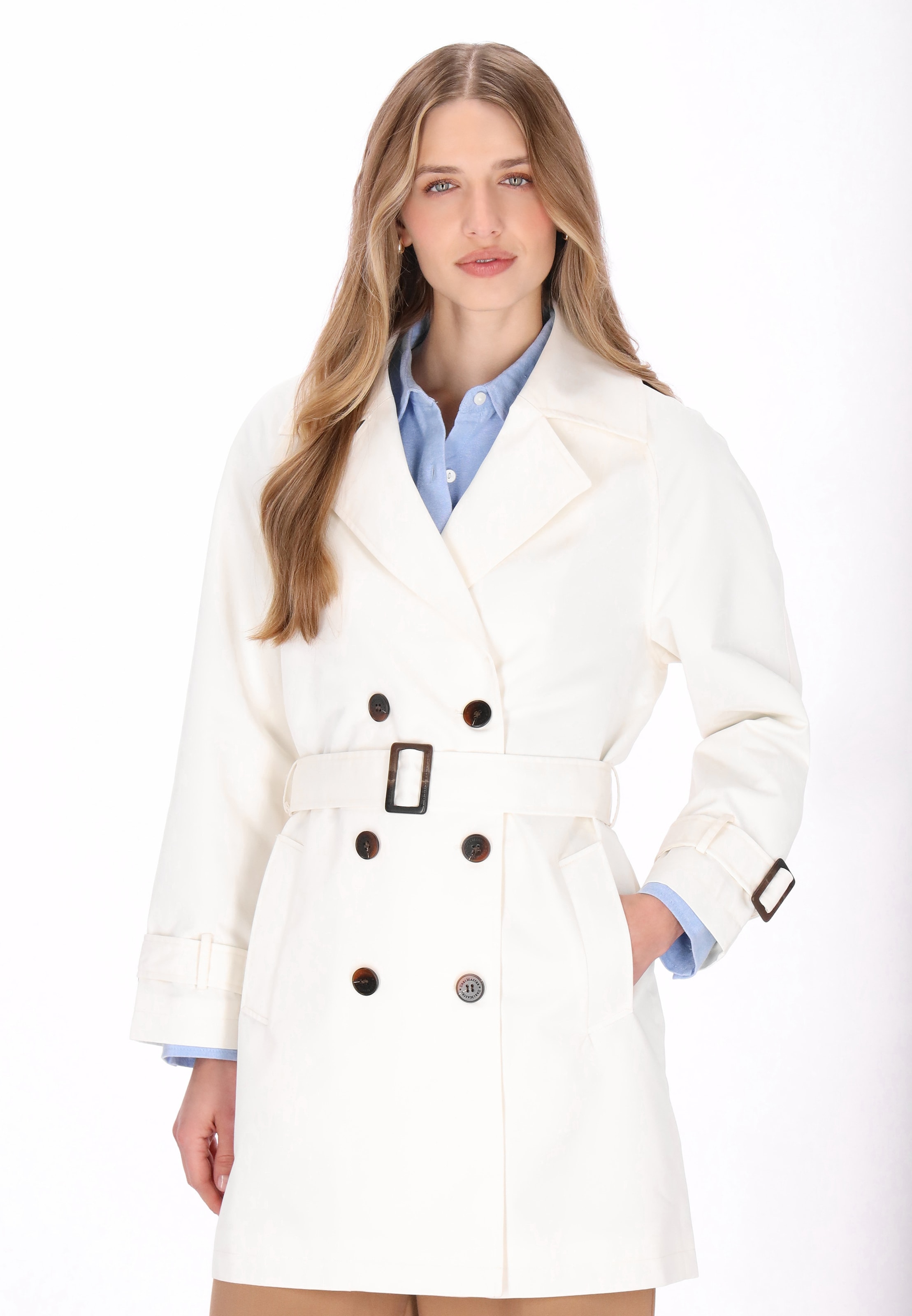 DreiMaster Klassik Mantel 'Classic' in Weiß: Vorderseite