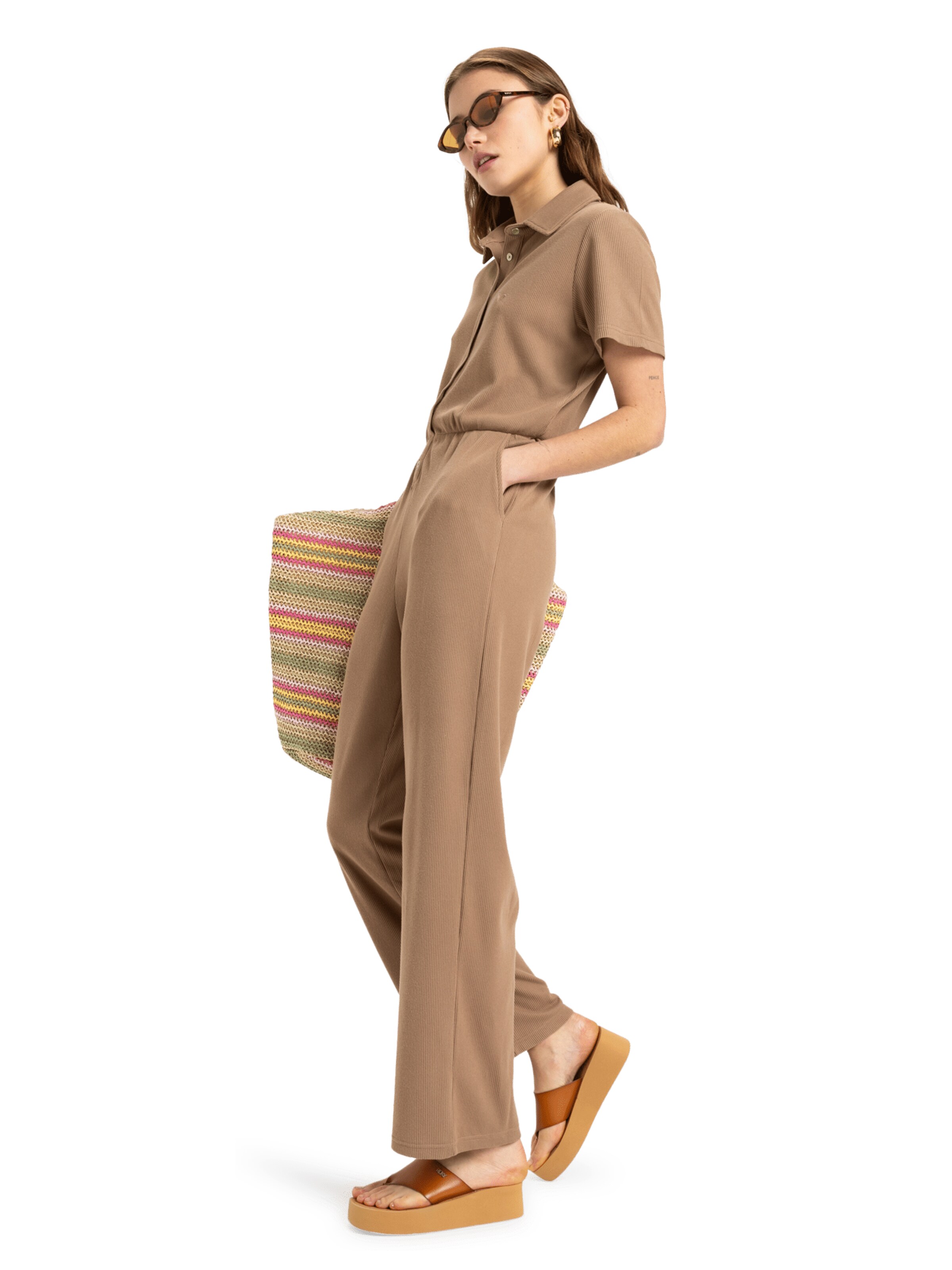 ROXY Jumpsuit 'Blue Side Of The Sky' in Brown