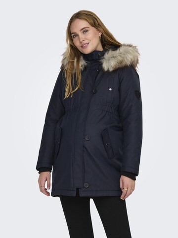 Only Maternity Winter parka in Blue: front
