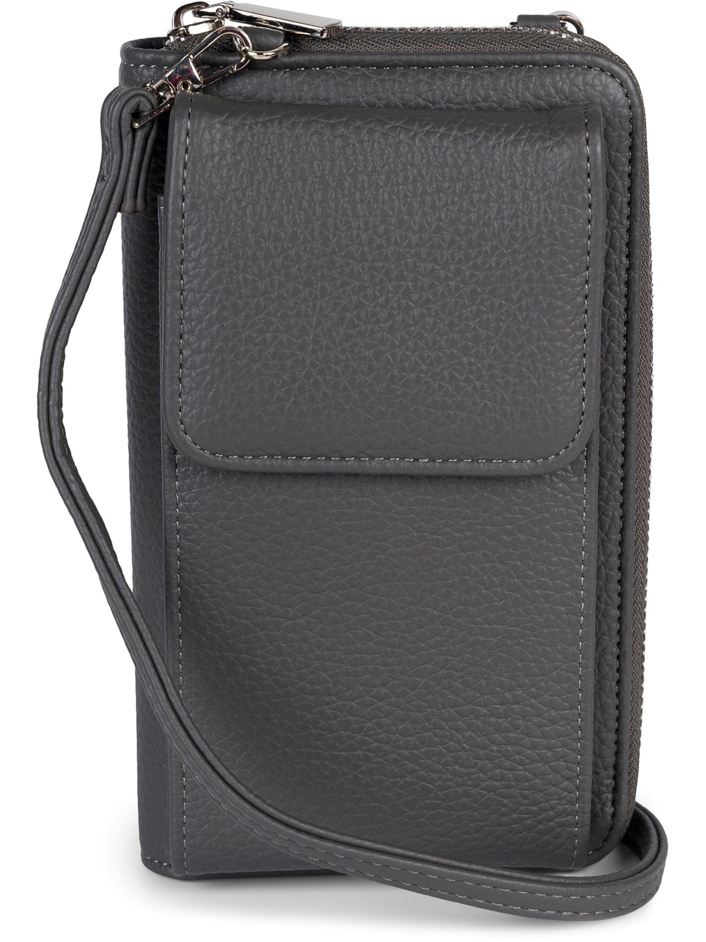 styleBREAKER Umhängetasche 'Umhängetasche mit Handyfach und RFID Schutz'‌‌‌‌‌‌‌‌‌ in Grau: Vorderseite