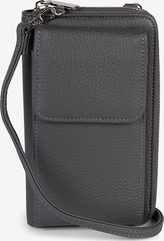 styleBREAKER Crossbody bag 'Umhängetasche mit Handyfach und RFID Schutz' in Grey: front