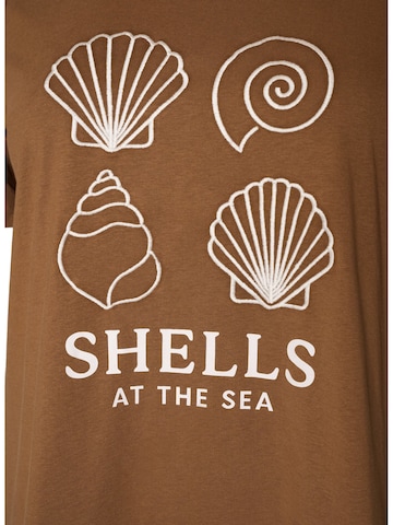 T-shirt 'Mliz' Zizzi en marron