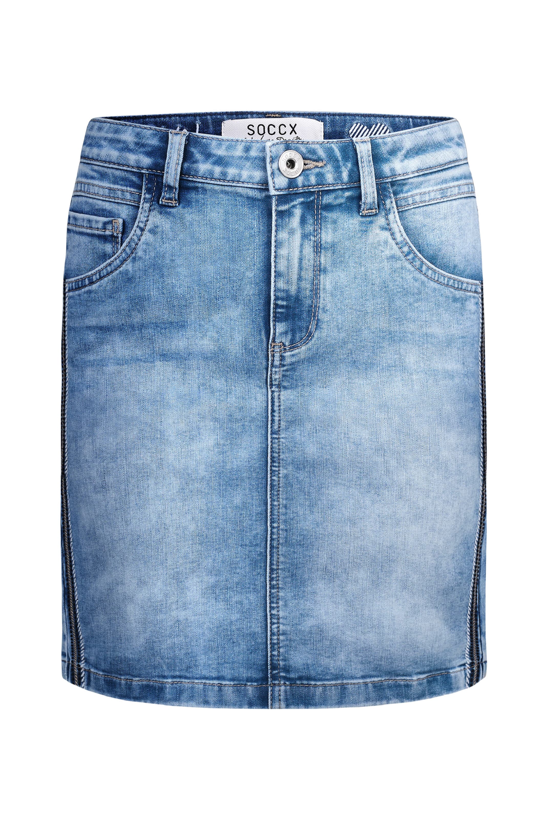 Soccx Jeansrock AN:NE in Blau: Vorderseite