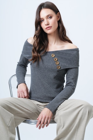 Trend Alaçatı Stili - Camiseta en gris