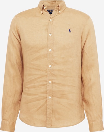 Coupe regular Chemise Polo Ralph Lauren en beige : devant