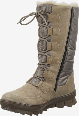 Legero Lace-Up Boots in Beige: front