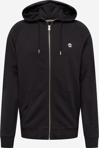 TIMBERLAND Zip-Up Hoodie in Black: front