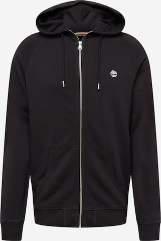 TIMBERLAND Zip-Up Hoodie in Black: front