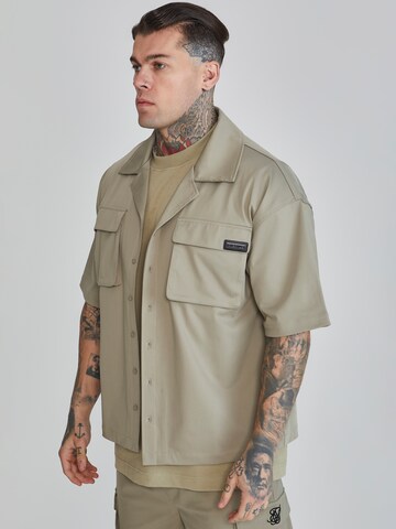 SikSilk Comfort fit Button Up Shirt in Green