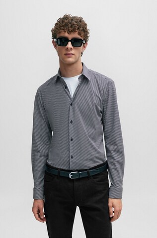 BOSS Slim fit Button Up Shirt 'Roan' in Black: front