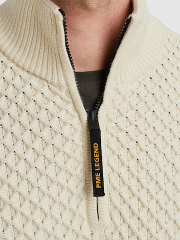 PME Legend Tröja 'Pullover with half-zipper' i beige
