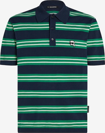 Karl Lagerfeld Paita ' Ikon Gestreiftes Strickpoloshirt ' värissä vihreä: etupuoli