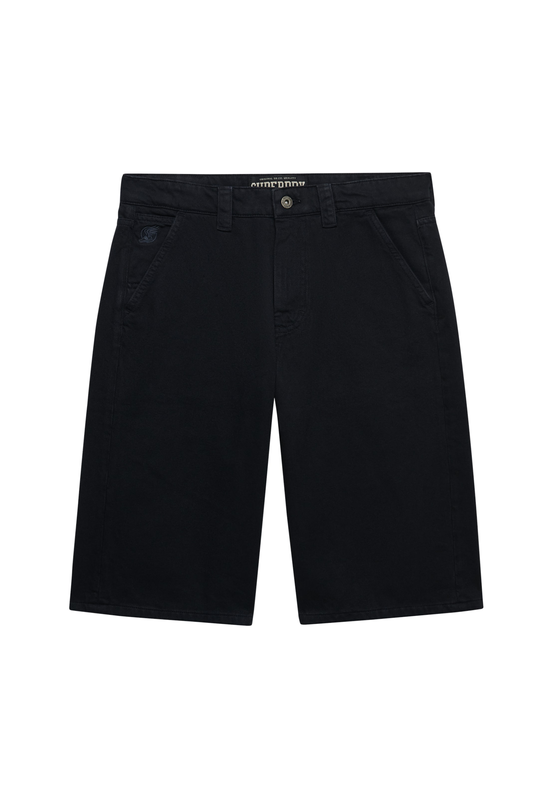 Superdry & Co Wide Leg Shorts in Schwarz: Vorderseite