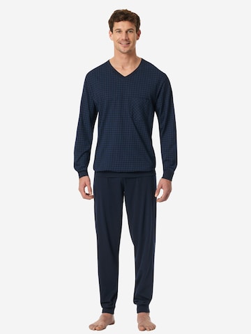 SCHIESSER Pyjama lang 'Comfort Essentials'‌‌ in Blau: Vorderseite