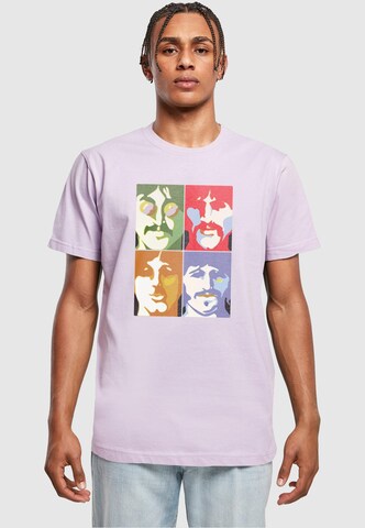 Merchcode T-Shirt 'Beatles -  Color Heads' in Lila: predná strana