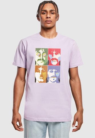 Merchcode T-Shirt 'Beatles -  Color Heads' in Lila: predná strana