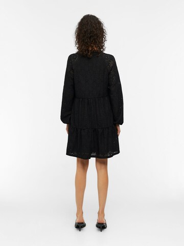 OBJECT - Vestido 'Broderie Anglaise' em preto