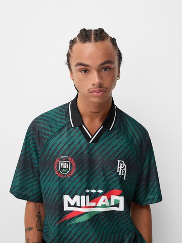 Bershka Tričko 'ACADEMY MILAN' – zelená