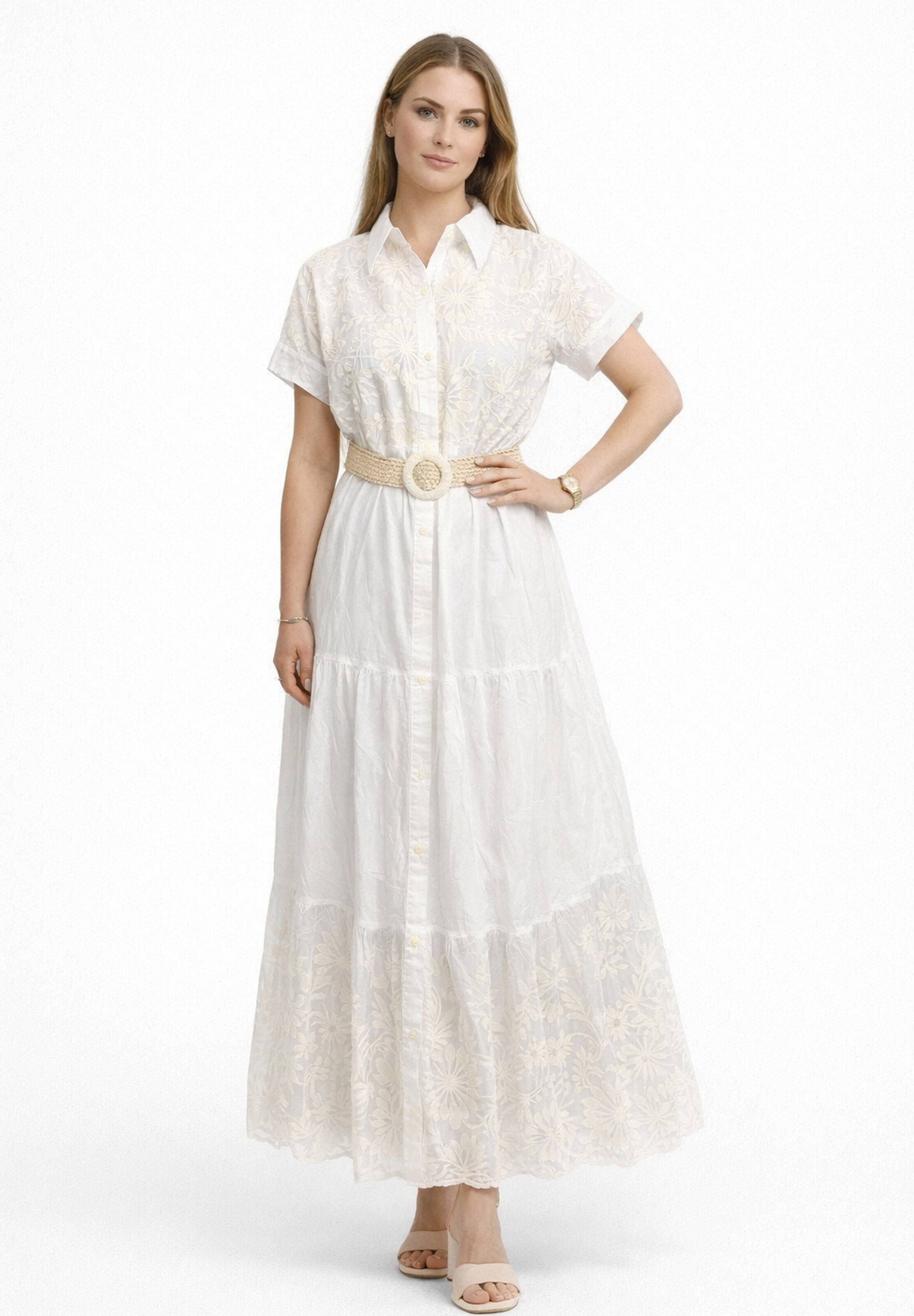 Elara Kleid in Weiß: Vorderseite