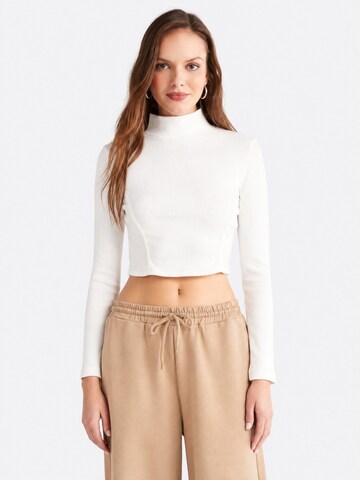 Ethiquet - Top 'Crop Top' em branco: frente