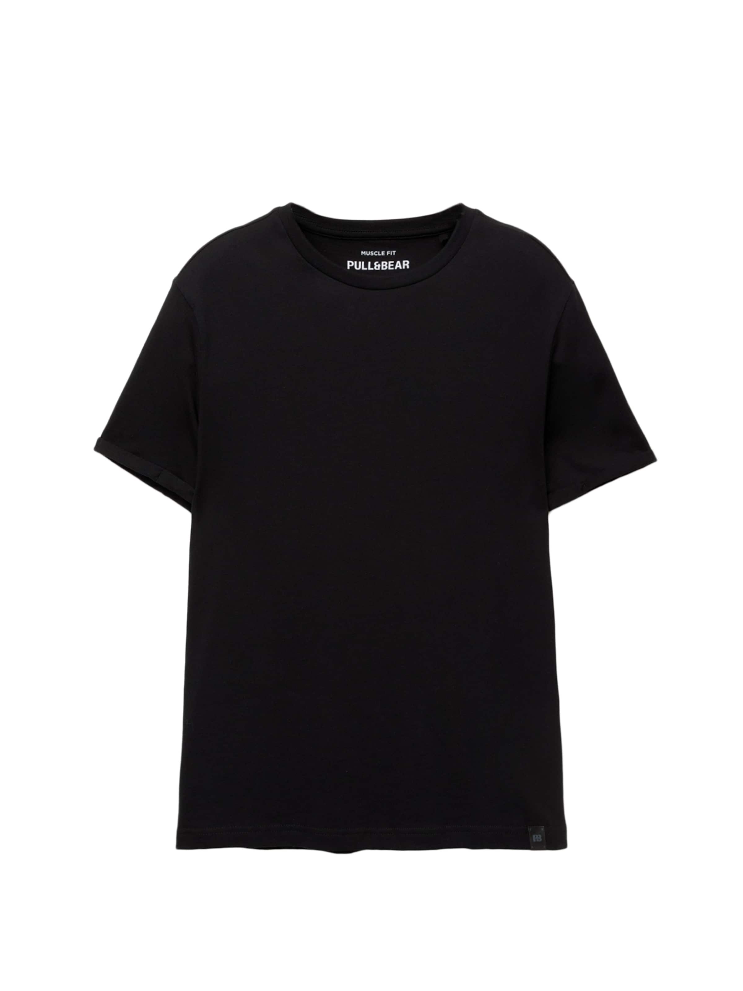 T-Shirt Pull&Bear en noir : devant