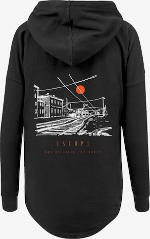 F4NT4STIC Sweater 'Escape Discover the World Town Train Station' in Black: front