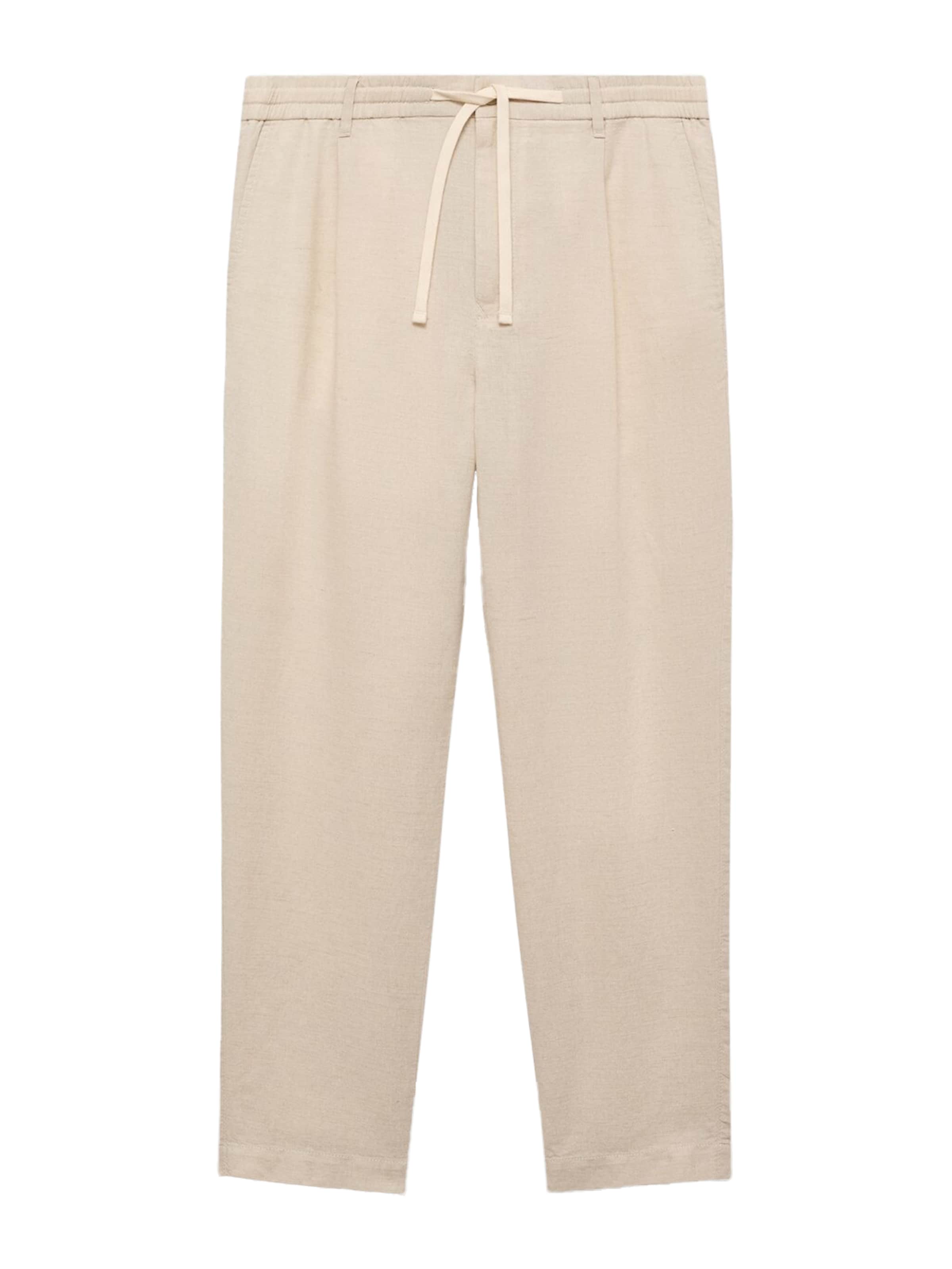 MANGO MANregular Hlače s naborima 'Romelino' - bež boja: prednji dio