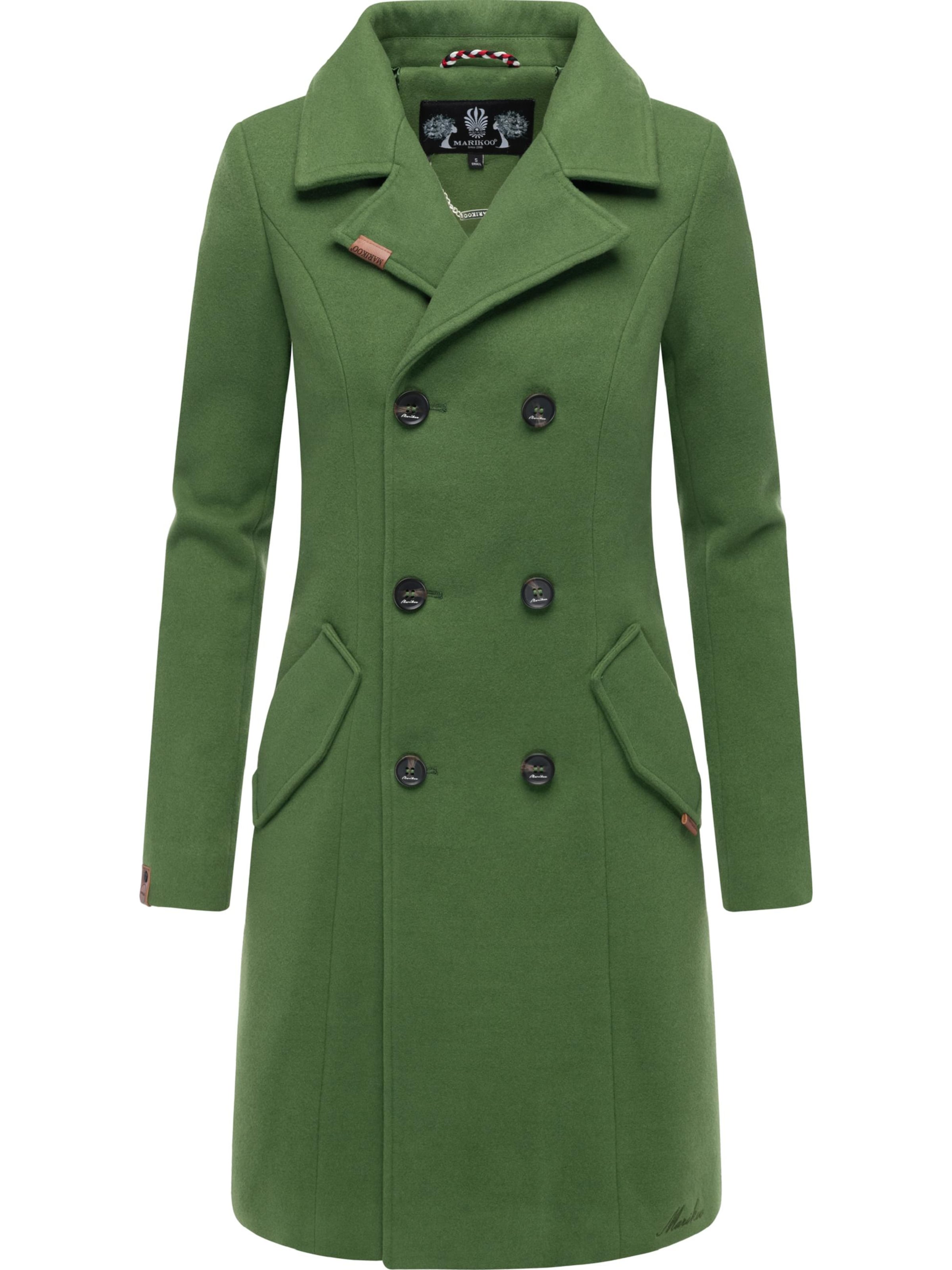 MARIKOO Płaszcz przejściowy 'Nanakoo' w kolorze zielony: przód