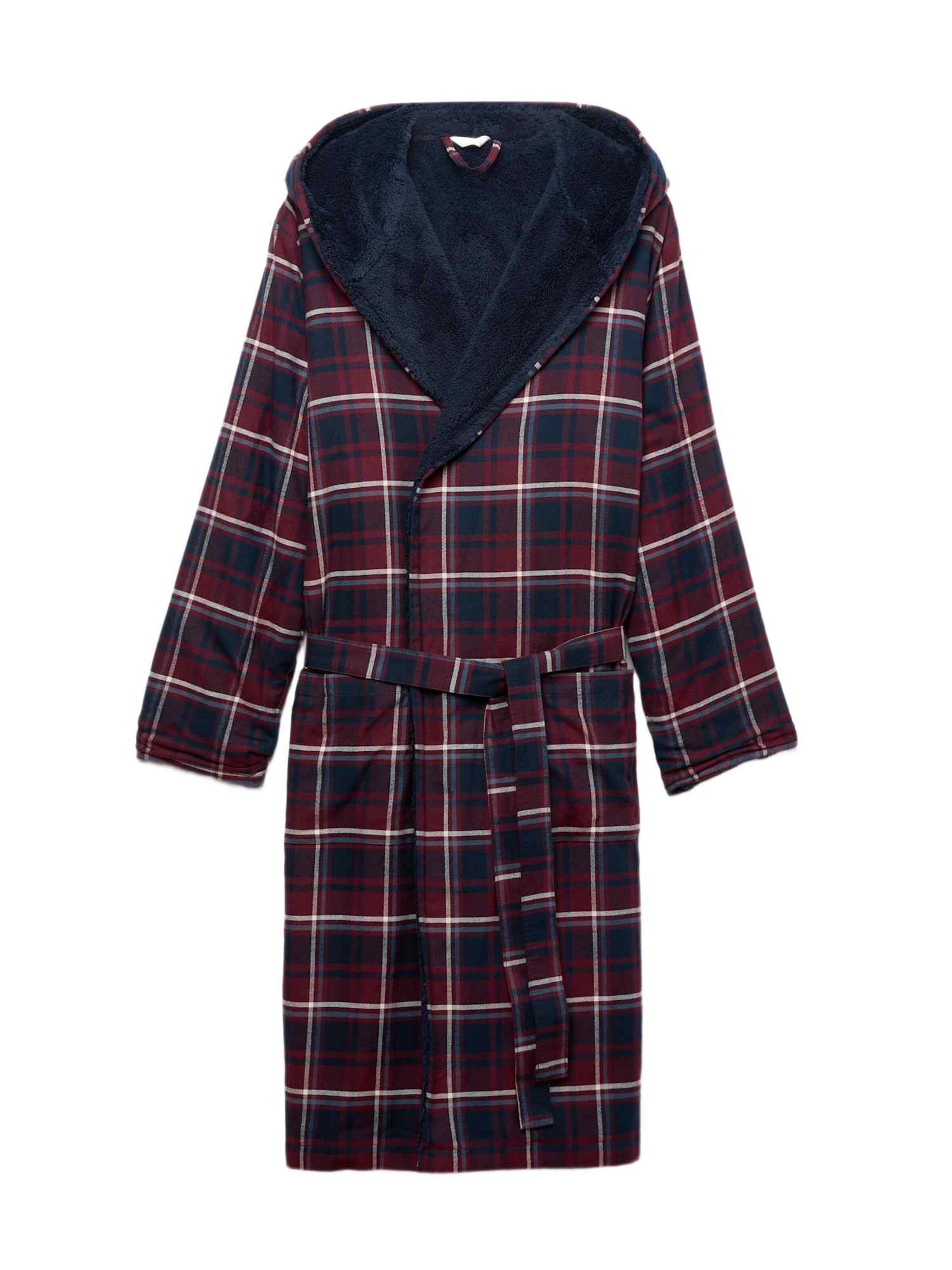 Marks & Spencer Long Bathrobe in S in Burgundy / Black / White, Item view